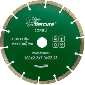 Resim Mercure Beton Taş Seramik Kesme Soketli Elmas Testere 180 Mm 