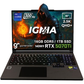 Resim Gameraider Ignia GR16 i9-14900HX16 GB 1 TB SSD 12 GB RTX5070Ti 16" Free Dos Dizüstü Bilgisayar 