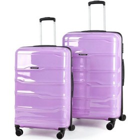 Resim Polo&sky Azra Model Lila Renk Pp Kırılmaz 2'li Orta + Büyük Boy Valiz Seti Lila 