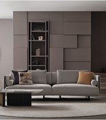 Resim Enza Home Canton 4'lü Koltuk, Keten Dokulu - Beyaz 
