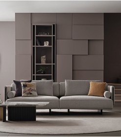 Resim Enza Home Canton 4'lü Koltuk, Keten Dokulu - Beyaz 