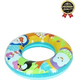 Resim Premium Dayanıklı Güvenli 80 Kg 51 Cm Çocuk Eğlenceli Hayvanlar Desenli Deniz Havuz Yüzme Simidi 