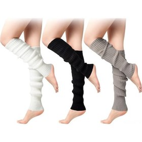 Resim Vkemall "retro 80'ler Tarzı Kadınlar İçin Yumuşak Ve Esnek Bacak Isıtıcıları - Yoga Ve Spor İçin" Çok Renkli 