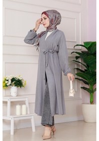Resim Sevitli Yandan Bağlamalı Mevsimlik Kap-gri-4828 Gri 