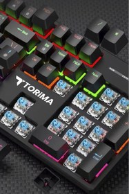Resim Torima Tk-05 Kablolu Mekanik Blue Switch Rgb Işıklı Gaming Klavye Siyah 