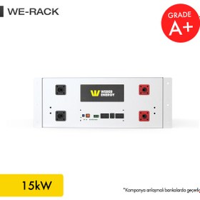 Resim WERER ENERGY 48V 300Ah - 15kW LiFePO4 Rack Series Bluetooth'lu Lityum Demir Fosfat Akü 