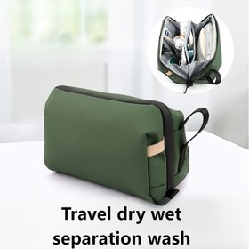 Resim Erkekler ve Kadınlar için Kuru Islak Ayrımı, Taşınabilir Seyahat Organizatörü, Siyah Fermuar Kapaklı, İş Seyahatleri ve Açık Hava Sporları için İdeal, İş Seyahatleri Toalet Çantası | Şık Seyahat Çantası | Dayanıklı Seyahat Çantası 