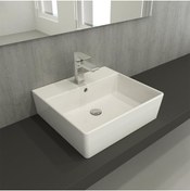 Resim Bocchi Milano Lavabo 50 Cm Parlak Beyaz 1216-062-0126 Sifon Kapak Hariç 