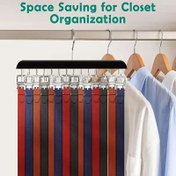 Resim 14 kancalı büyük kapasiteli ahşap gardırop askısı, iç çamaşırı, yelek, pantolon ve kravat için yer tasarrufu sağlayan depolama rafı 