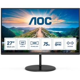 Resim 27 AOC Q27V4EA IPS 4MS 75MHZ 1XHDMI 1XDP QHD 2560X1440 HOPARLÖR ÇERÇEVESİZ FLICKER-FREE VESA SİYAH CE100AOC0168