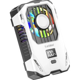 Resim F15 Telefon Soğutucu Fan Radyatörü Kıskaçlı Bataryalı Dijital Turbo Soğutmalı Apple Samsung Xiaomi Oppo Huawei - Beyaz 