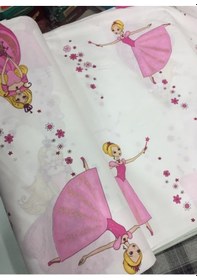 Resim Taç Prenses Desenli %100 Pamuk Nevresimlik Kumaş 