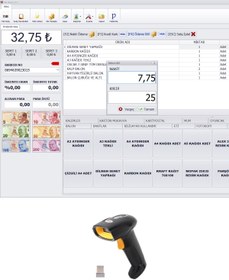Resim PazarTimi Barkod Satış Sistemi & Market Programı & Kablosuz Barkod Okuyucu 