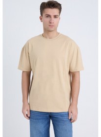 Resim Velvoria Unisex Oversize Basic 3'lü Bej Renk T-shirt Çok Renkli18 
