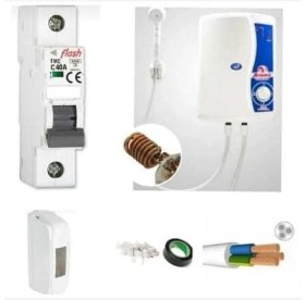 Resim Artemis Bakır Rezistanslı Elektrikli Şofben 3mt Kablolu Tam Takım Orijinal Set 