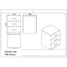 Resim Yurudesign Vario ABCDF Ofis Masa Takımı 3 Renk Beyaz Ahşap Malzeme 140 cm Genişlik VO15-W 