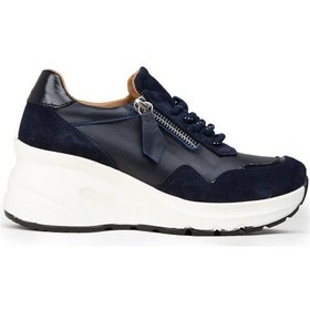 Resim Deery Kadın Hakiki Süet Lacivert Dolgu Topuk Sneaker - M9147zlcvc01 