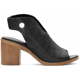 Resim Mammamia D25ys-2915 Kadın Hakiki Deri Topuklu Sandalet Siyah Siyah 