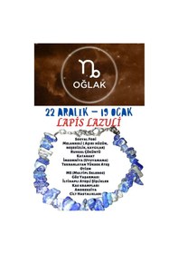 Resim Gümüştel El Sanatları Sertifikalı Burç Taşı Oğlak Burcu Lapis Lazuli Taşı Bileklik Çok Renkli 