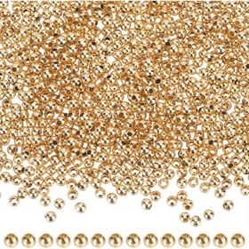Resim 1000 adet 304 Paslanmaz Çelik Boncuk, 2mm Sıkma Boncuklar, Takı Yapımı için Altın Renkli Aralık Boncuklar, Kendin Yap El Sanatları ve Boncuk İşleme Setleri 