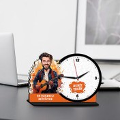 Resim Erkek Müzisyen Karikatürlü MDF Masa Saati 