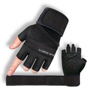 Resim 1 Çift Bilek Desteği Olan Fitness Eldiveni, Ağırlık Kaldırma, Antrenman, Fitness, Asma, Çekme, Yarım Parmaklı Çekme için Uygun, Erkek ve Kadınlar için Rahat Fitness Eldivenleri 