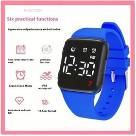 Resim Gaojunshop01 Led Çok Fonksiyonlu Dijital Spor Saati, Mavi Erkek Kadın Ve Gençler İçin Şık Çift 