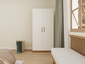 Resim 2 Kapaklı Bölmeli Gardırop Marbella Kiraz-Beyaz 