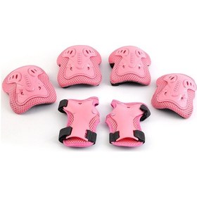 Resim Geeksen 3-10 Yaş Çocuk İçin 6 Parça Kaykay Koruyucu Seti Dirsek, Diz, Bilek Pembe - Nefes Alıcı, Konforlu, Ayarlanabilir Kayışlı Pembe 