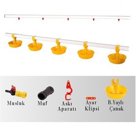 Resim TavPet Nipel Suluk Sistemi 10 Metre Hat Büyük Yaylı Çanaklı 