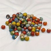 Resim 50 adet/10 adet Seramik Boncuk, 6mm/12mm, Leopar Desenli Sır, Kendin Yap Takı Yapımı Malzemeleri, Bileklikler, Kolyeler, Sanat ve Dikiş Aksesuarları için Boncuk İşleme 