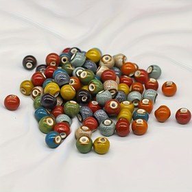 Resim 50 adet/10 adet Seramik Boncuk, 6mm/12mm, Leopar Desenli Sır, Kendin Yap Takı Yapımı Malzemeleri, Bileklikler, Kolyeler, Sanat ve Dikiş Aksesuarları için Boncuk İşleme 