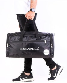 Resim BAGWELL Unisex Siyah Büyük Spor Ve Seyahat Çantası 