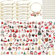 Resim 200 adet Noel Temalı Takı Seti, 20 adet Ayarlanabilir Genişletme Bileklikleri, 60 adet Noel Temalı Kolyeler, 120 adet Açık Yüzükler, DIY Takı Yapımı Aksesuarları, Bileklik Kolyeler Kolye Küpeler El Sanatları Malzemeleri Noel Hediyeleri 