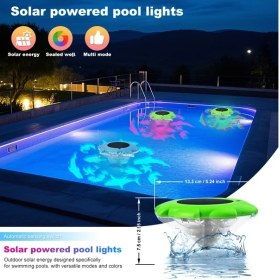 Resim Willowhaven Yeşil Led Renk Değiştiren Solar Havuz Lambası Yüzer Çeşme Işığı Ip68 Diğer 