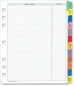 Resim Day-Timer Adres ve Telefon Dolumu, Renkli Sekmeler, Folyo Boyutu, 8,5 x 11 İnç (D94143B) 