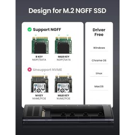 Resim M.2 Sata Ngff SSD USB 3.1 5 Gbps Type-C Gen1 B-Key M+B Key Disk - Uzay Grisi 