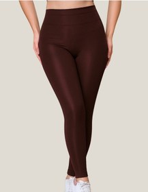Resim Alya Underwear Toparlayıcı Yüksek Bel Kadın Günlük Spor Parlak Tayt Kahverengi 