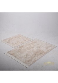 Resim Nova Krem 2'li Kaymaz Tabanlı Banyo Paspası Seti Klozet Takımı Krem 