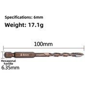 Resim Geeksen 6mm Çok Amaçlı Porselen Duvar Delici: Altıgen Saplı, Spiral Tasarım, Keskin Delme, Cam Ve Tuğla İçin Uygun Tekli Paket 