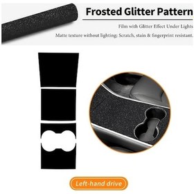 Resim Dashanshop 2017-2020 Frosted Glitter Pattern Lhd Merkezi Kontrol Konsolu Tesla Model 3 Karbon Fiber Kaplama 