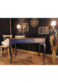 Resim Wooding-Mobilya Wooding 120 Cm Çekmeceli Masif Lacivert Ceviz Çalışma Masası 