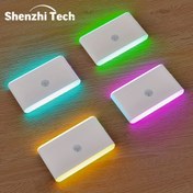 Resim Shenzhi Tech Akıllı Hareket Sensörlü LED Gece Lambaları, Karartılabilir Yatak Lambası, Dolap Lambaları, Oyun Odası Banyo Mutfak için Değişken Renk Atmosfer Lambaları 1 adet/2 adet 