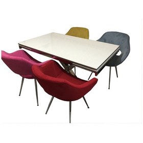 Resim Masa X Takım Model Metal Çelik Nikelaj Ayak Yan Açıl Glosspan Tabla Monaco Dökme Sünger El Yapım 