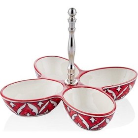 Resim The Mia Corallo Çerezlik Kırmızı 4 Bölmeli 28x28x21 Cm 