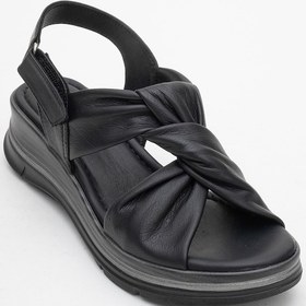 Resim Luvishoes Luvi Shoes Oara Siyah Cilt Hakiki Deri Kadın Sandalet Siyah Deri 