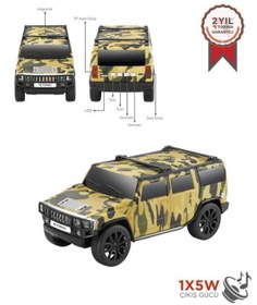 Resim Torima D-48 Kamuflaj Araba Tasarım Usb/tws/fm Bluetooth Hoparlör Speaker 