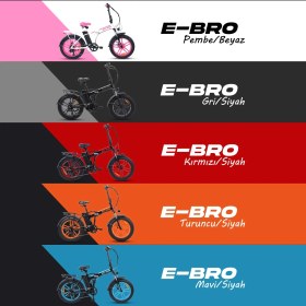 Resim Stradacycles Strada Cycles E-Bro Hidrolik Disk Fat Bike Katlanabilir 20 Jant Elektrikli Bisiklet 