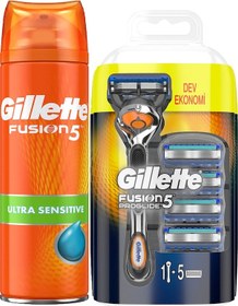 Resim Gillette Proglide Fusion Makine + 4 Bıçak + Gillette Fusion Tıraş Jeli 200 ML 
