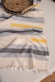 Resim Bedouin Jakarlı Çift Yüzlü Peştemal Sarı 